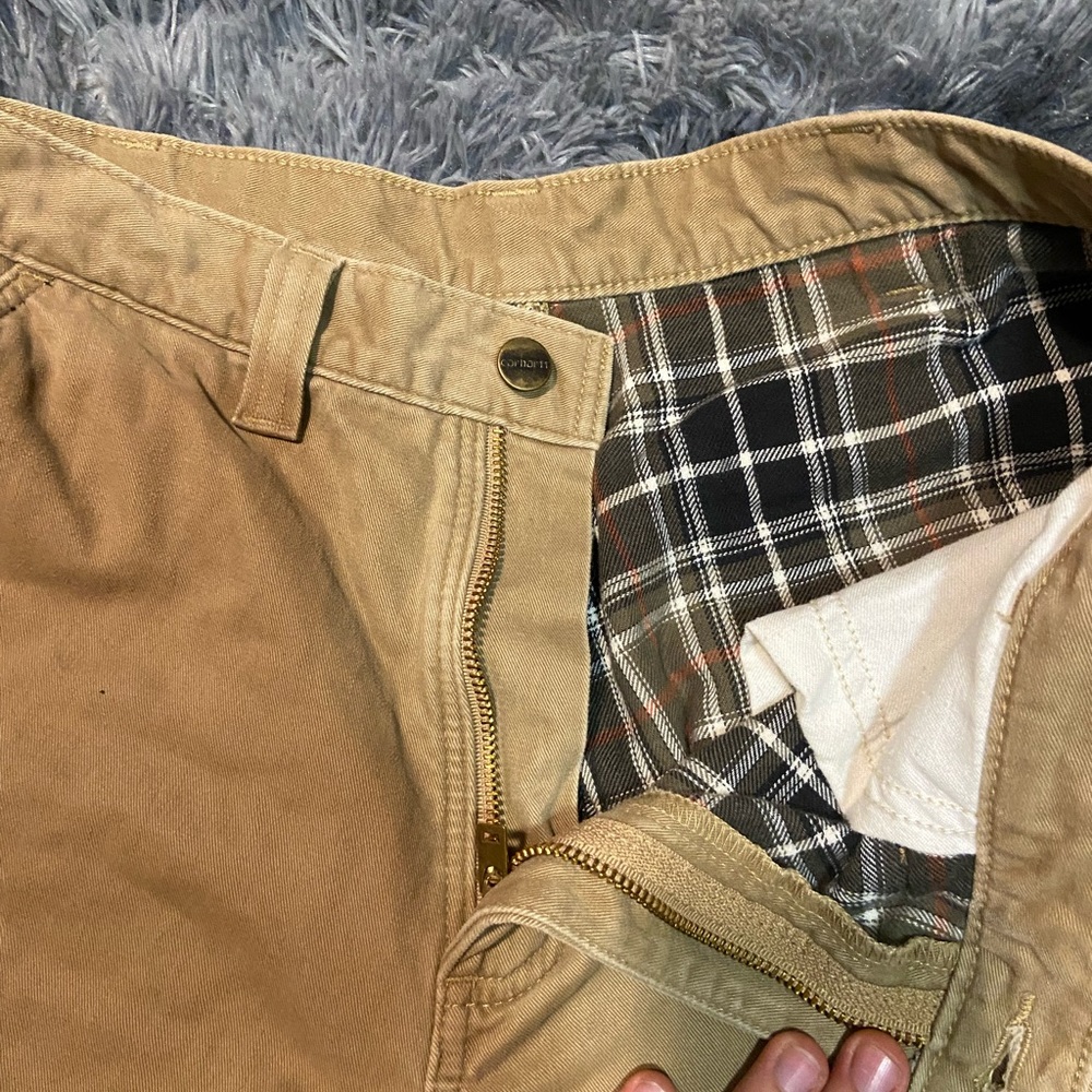 Men's Carhartt Fleece lined Tan Pants